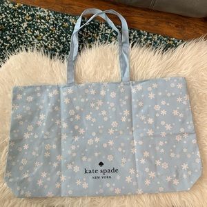 Kate Spade New York Baby Blue Snowflake Large Beach or Grocery Tote Bag